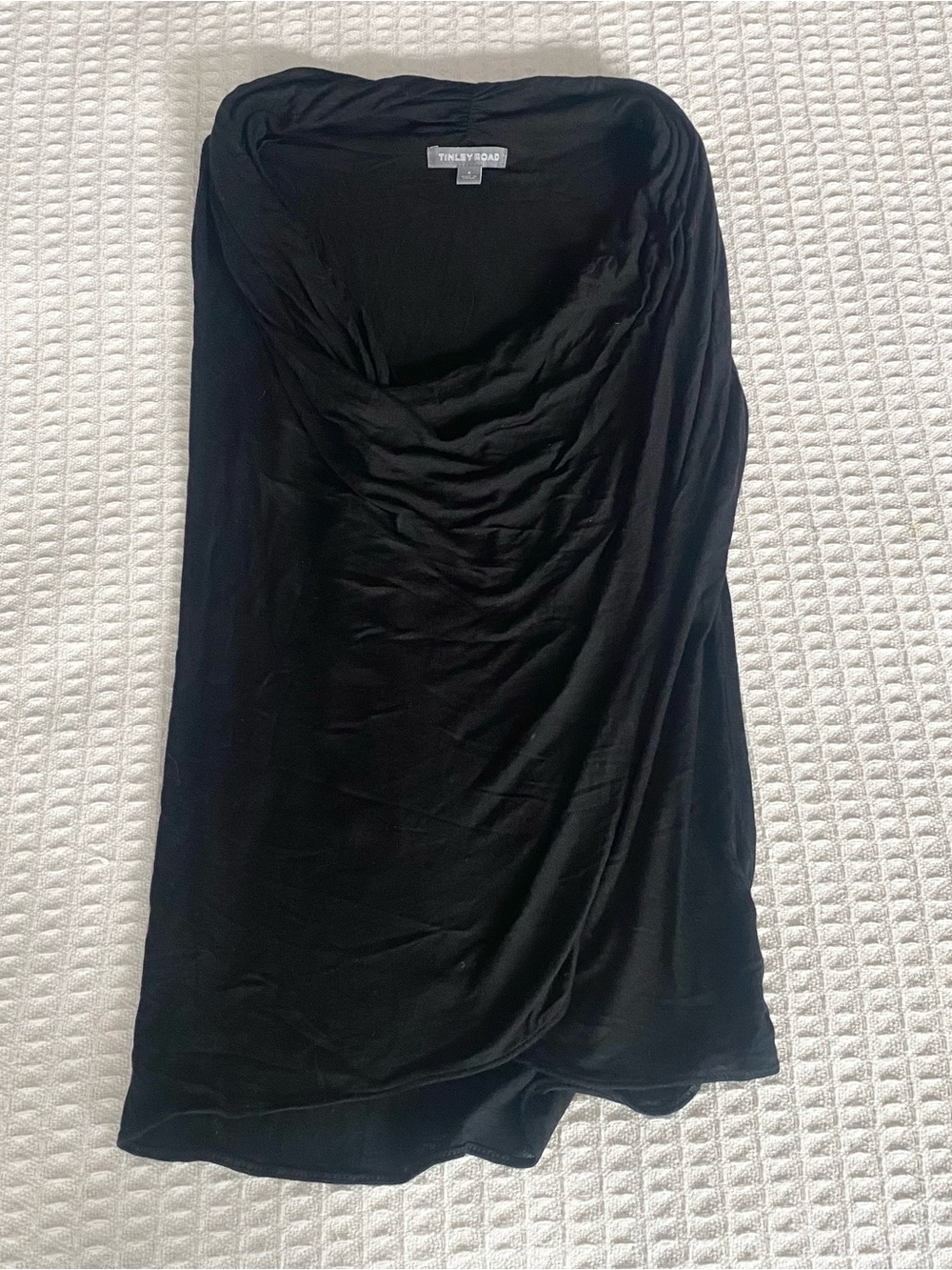 Tinley Road Black Draped Cowl Neck Top Small